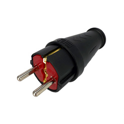 Egyenes gumi csatlakozó földeléssel, Schuko, fekete | 300.000.807 | HOROZ