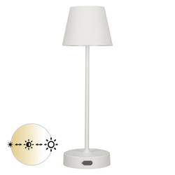 NELI asztali lámpa, 2,7W LED, fehér, 2200mAh akkumulátorral, IP54, meleg szín, 200lm, 33cm, EDO777642 EDO Solutions