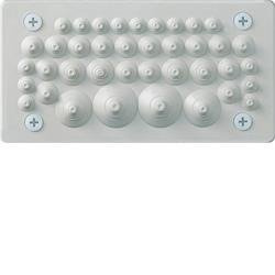 HAGER FZ402 QUADRO / UNIVERS / ORION GUMIS KÁBELBEVEZETŐ, IP54, 240X130MM, 45DB KÁBELHEZ