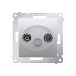 Simon 54 Premium Ezüst R-TV antenna végnyomó, különálló aljzat  (moduláris), DAK.01/43