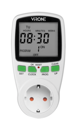 Elektronikus időzítő LCD kijelzővel fehér DT-1(GS) Orno