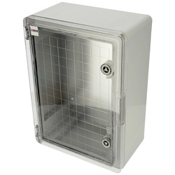 Standard ABS ház 400×600×200 horganyzott szerelőlappal (átlátszó ajtóval) szürke | 800.701.005 | HOROZ