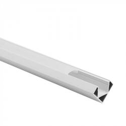 R02 sarokprofil fehér + tejfehér lámpaernyő 2m - Szett: profil, lámpaernyő, zárókupakok