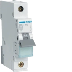1 pólusú 6kA túláram-megszakító B 13A 1 modul MBN113 Hager 1 modul MBN113 Hager
