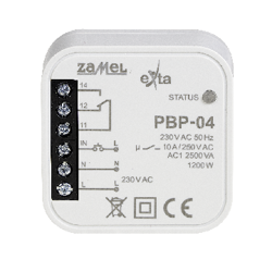Univerzális bistabil relé 230V 10A, PBP-04, exta Zamel 230V 10A csatlakozódobozzal