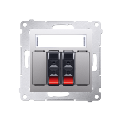 Simon 54 Premium Ezüst 2 irányú hangszóró aljzat felíratozó mezővel (moduláris) DGL32.01/43