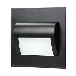 DRACO LED NEW 1.5W, süllyesztett lépcsőfényszóró, 12VDC, 30lm, 6000K, fekete, innovatív beépítés