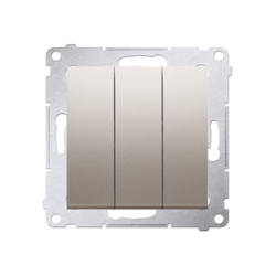 Simon 54 Premium Arany háromszoros kapcsoló LED világítással (moduláris) 10AX 250V, gyorscsatlakozó, DW31L.01/44