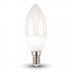 LED izzó SAMSUNG Chip 5.5W E14 műanyag gyertya, hideg fehér 173 V-TAC