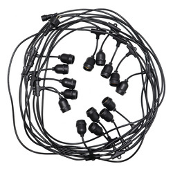 Kerti izzó füzér DANDA 15xE27 15m IP54 vízálló fekete EDO777466 Edo Solutions Garden Line 15xE27 15m IP54 vízálló fekete EDO777466 Edo Solutions Garden Line