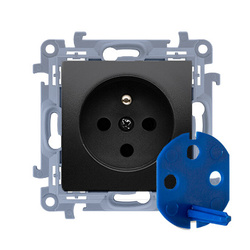 DATA aljzat kulccsal (modul) 16A 250V matt fekete Simon 10