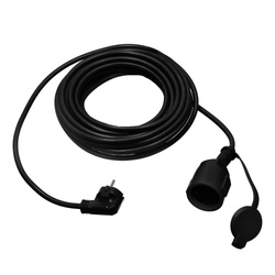 Kerti hosszabbító fekete 10 m (3×1,5 mm²) IP44 Schuko aljzattal | 800.810.110 | HOROZ