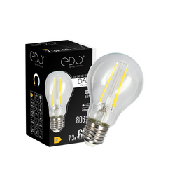 DARI LED izzó izzó 7,3W, E27, 4000K, 806lm, 230V, CLEAR A60, EDO777629, EDO777629 EDO Solutions