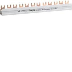 HAGER KDN263A, FÁZISSÍN 2P, 12 MODUL, 210 MM-ES, 10MM2 KERESZTMETSZET, DARABOLHATÓ (HAGER KDN263A).