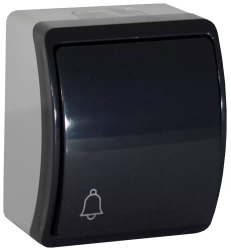 Fröccsenésálló nyomógomb „csengő”, szürke-antracit, IP44 KOALA 155-09 ViPlast