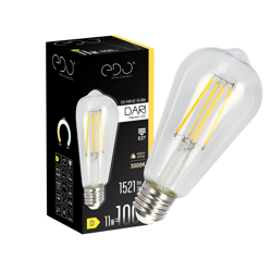 DARI LED izzószálas dekoratív izzó 11W, E27, 3000K, 1521lm, 230V, CLEAR ST64, EDO777626 EDO Solutions