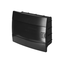 Süllyesztett 12 modulos kapcsolótábla fekete füst HOROZ