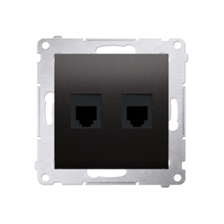 Simon 54 Premium Antracit, dupla, telefon aljzat RJ12 (moduláris), DT2.01/48