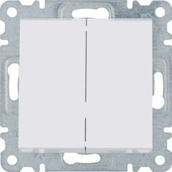 HAGER LUMINA WL0050 KETTŐS VÁLTÓÉRINTKEZŐS KAPCSOLÓ (106+6), FEHÉR BURKOLATTAL, KERET NÉLKÜL, SÜLLYESZTETT, CSAVAROS BEKÖTÉS, 10A 250V IP20 (IP44 531884 TÖMÍTŐKÉSZLETTEL, KÜLÖN RENDELHETŐ)