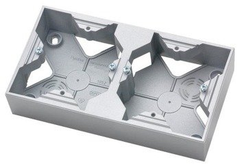 Puszka instalacyjna podwójna Srebro Ospel Aria PNP-2U/18