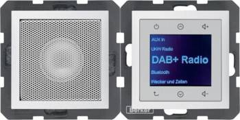 B.x Touch rádió DAB+, Bluetooth, hangszóróval fehér matt 30809909 Berker