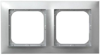 Ramka podwójna srebro Ospel Impresja R-2Y/18