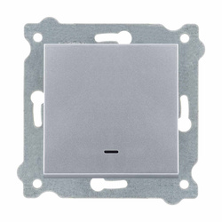 Egypólusú kapcsoló háttérvilágítással Ezüst 201/10E EXEN