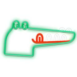 Dekoratív neon LED fali lámpa JURASSIC KROKODYL zöld dimmerrel + USB-vel T-90905 PLASTROL