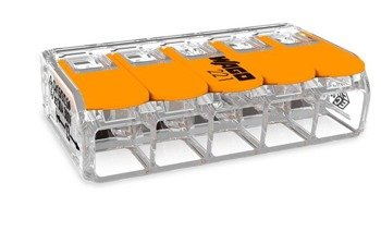 Wago gyorscsatlakozó 5x0,5-6 mm-es kioldókarokkal 221-615