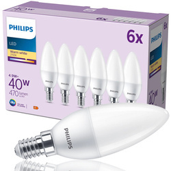 6x LED izzó 40W B35 E14 WW FR ND 6CT/6 EC készlet 40W B35 WW FR ND 6CT/6 EC