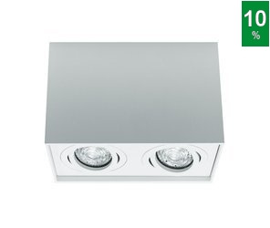 Punktowa oprawa sufitowa 2 White 2xGU10 kwadratowa biała