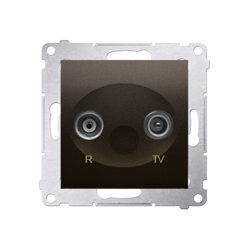 Simon 54 Premium Barna matt végnyomó R-TV antenna aljzat csatlakozó aljatoknak (moduláris), DAZ.01/46