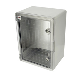 ABS elektromos ház 300x400x210 cinkelt szerelőlappal (átlátszó ajtókkal) | 800.701.006 | HOROZ