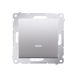 Simon 54 Premium Ezüst egypólusú kapcsoló LED háttérvilágítással (moduláris) gyorscsatlakozó, DW1L.01/43