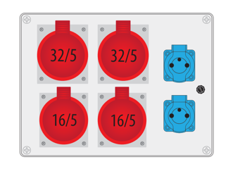 R-BOX 300 elosztószekrény 2x32A/5P, 2x250V B.18.354 Pawbol