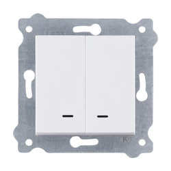 Dupla kapcsoló világítással Fehér 203/01E EXEN