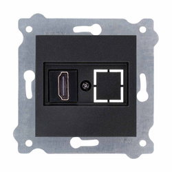 HDMI aljzat dugóval Fekete fémszínű 269/14E EXEN