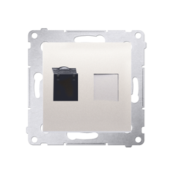 Simon 54 Premium Krém, szimpla, számítógép aljzat RJ45 6-os kat. biztonsági zsaluval D61.01/41