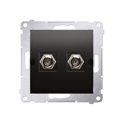 Simon 54 Premium antracit DASF2.01/48 "F" típusú dupla antenna aljzat (moduláris)