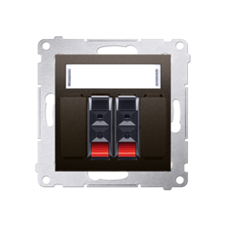 Simon 54 Premium Barna matt 2 irányú hangszóró aljzat felíratozó mezővel (moduláris) DGL32.01/46