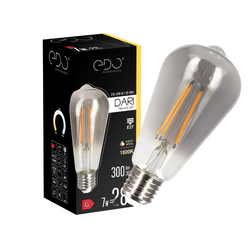 DARI LED izzószálas dekorációs izzó 7W, E27, 1800K, 300lm, 230V, SMOKE, ST64, EDO777623, EDO777623 EDO Solutions