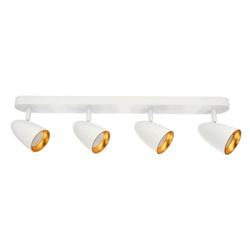 Négy spot mennyezeti lámpatest OVO 4 White Gold, szalag, IP20, 4xGU10, fehér, arany gyűrű EDO777242 Edo Solutions