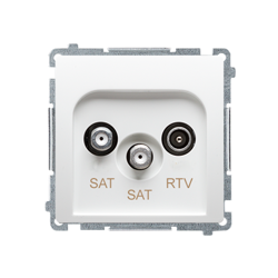 Műholdas antenna aljzat dupla kimeneti SAT-SAT-RTV fehér Kontakt Simon BMZAR+SAT3.1-P2.01/11