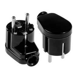 Csupaszított dugó, szögletes Uni-SCHUKO, 2p+Z; 16A, 250V; WT-16U FEKETE