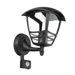 Kerti homlokzati lámpa fali lámpa mozgásérzékelővel IMMA BLACK SENSOR E27 fekete IP44 EDO777381 EDO Solutions