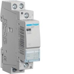 HAGER MODULÁRIS KONTAKTOR 25A, 1 ZÁRÓ + 1 NYITÓ ÉRINTKEZŐ, 230V AC 50 HZ (HAGER ESC227)