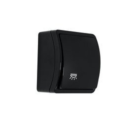 Fröccsenésálló nyomógomb „világítás”, fekete, IP44 KOALA 156-05 ViPlast