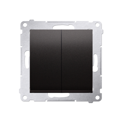 Dupla lépcsőkapcsoló LED világítással, piktogram nélkül (moduláris) 10AX 250V antracit Simon 54 DW6/2L.01/X/48 Kontakt Simon