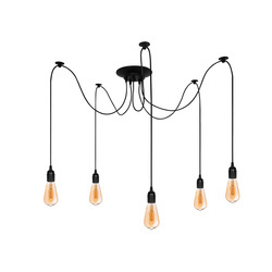 ARANEA pók függőlámpa 5xE27 fekete EDO777188 Edo Solutions