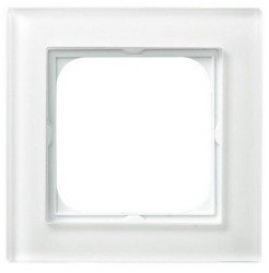 Ramka pojedyncza białe szkło Ospel Sonata R-1RG/31